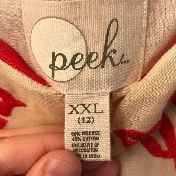 Peek Lara Embroidered Bird A-line Shift Dress XXL/12 - Picture 5 of 5